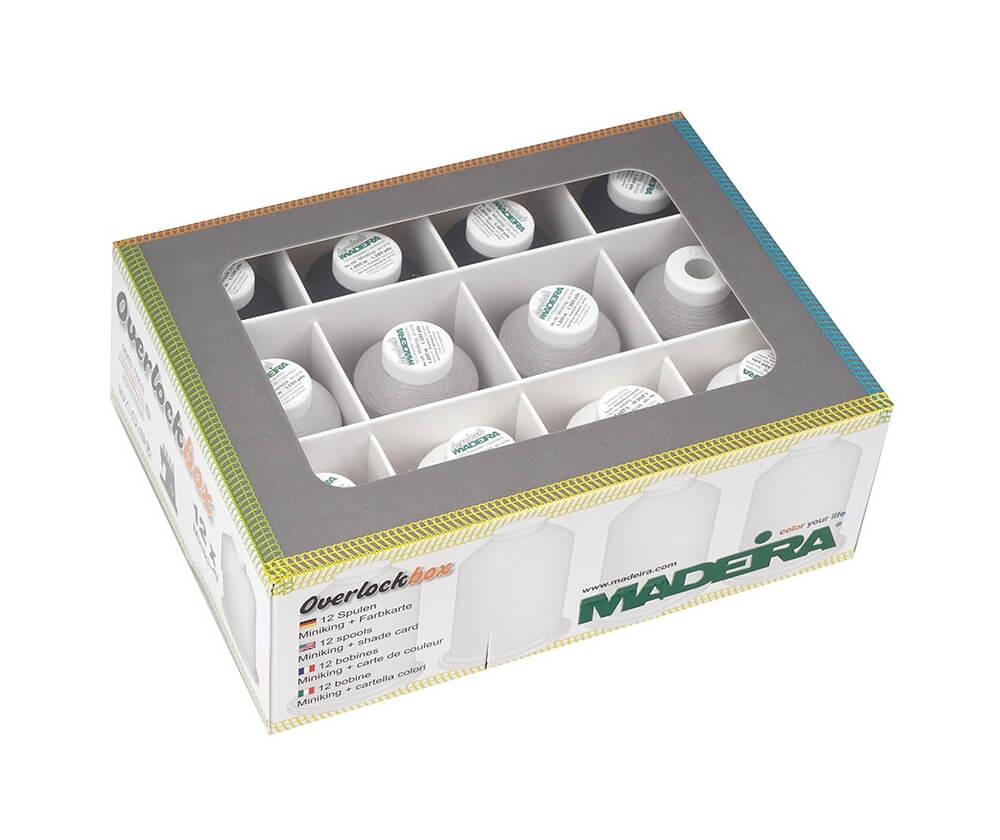 Набор ниток Madeira Overlockbox 3+1 "Black & White" (арт. 9200)