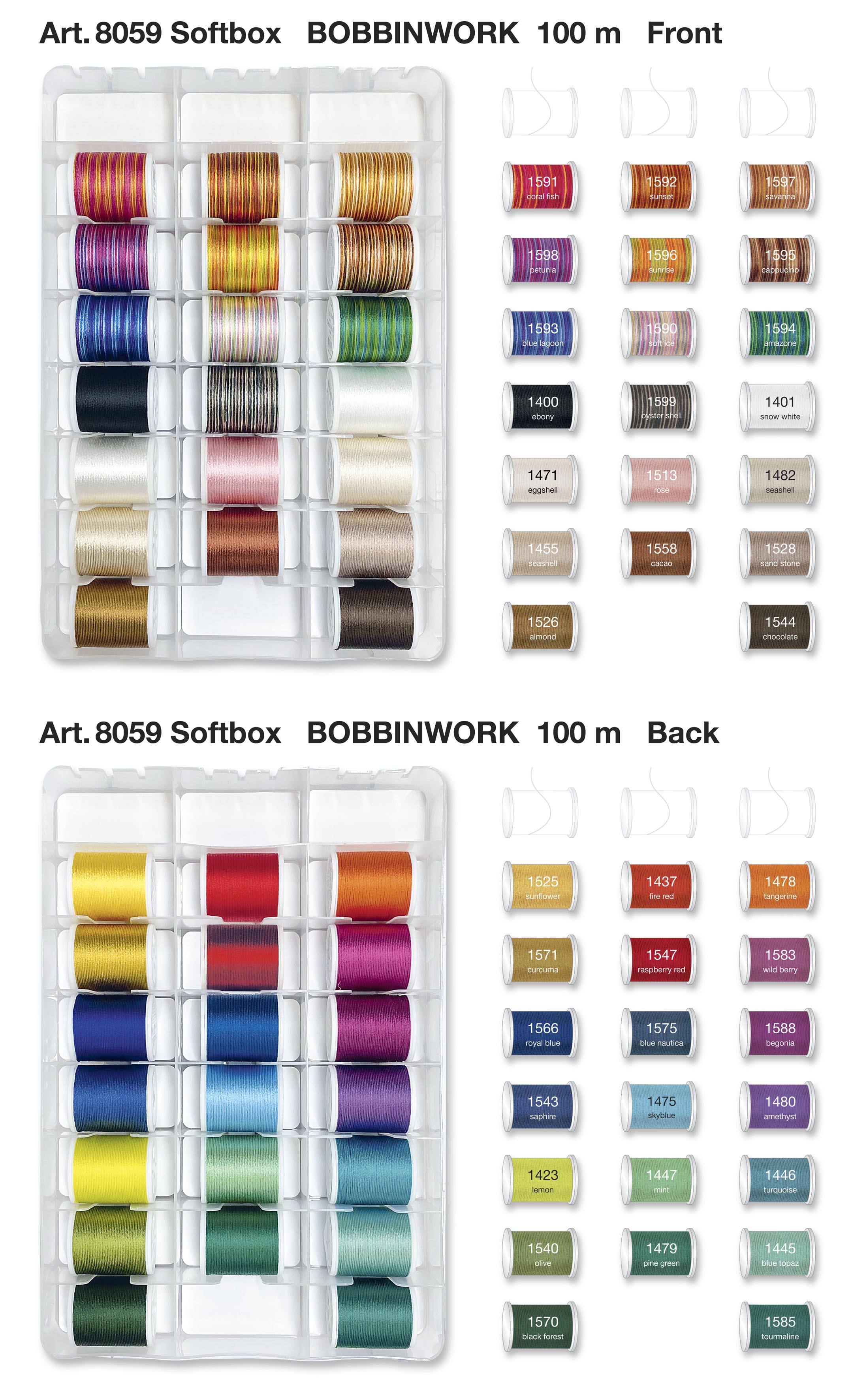 Набор ниток Madeira Bobbinwork Box Decora № 6 (арт. 8059), 40×100 м