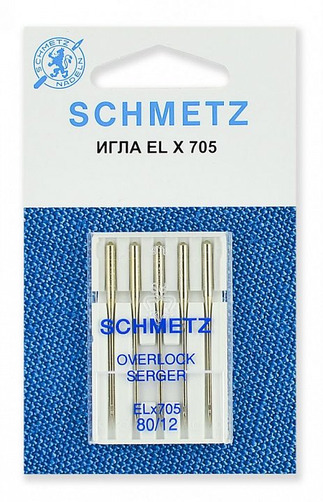 Иглы Schmetz для плоскошовных машин/оверлоков, № 80, 5 шт