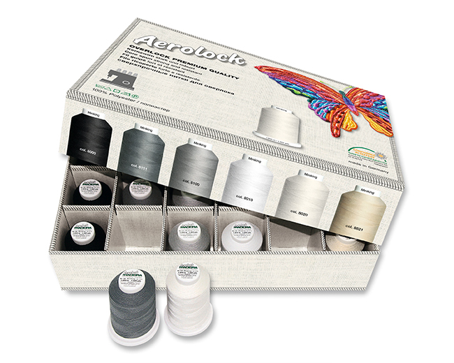 Набор ниток Madeira Aerolock Miniking Box №180 (арт. 9119B), 24×2000 м