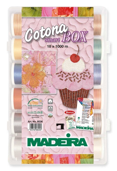 Набор ниток Madeira Cotona № 50 Smart Box (арт. 8036), 18×1000 м